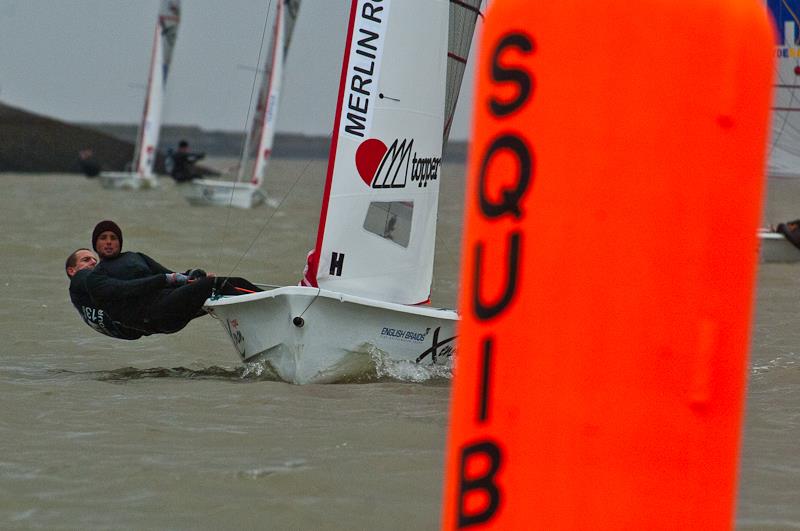 Nick Craig and Alan Roberts, representing the Merlin Rocket class, win the 2013 Endeavour Trophy photo copyright Graeme Sweeney / www.marineimages.co.uk taken at  and featuring the Topaz Xenon class