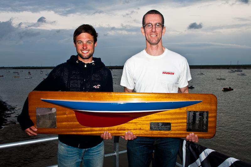 Nick Craig and Alan Roberts, representing the Merlin Rocket class, win the 2013 Endeavour Trophy photo copyright Graeme Sweeney / www.marineimages.co.uk taken at Royal Ocean Racing Club, Cowes and featuring the Topaz Xenon class
