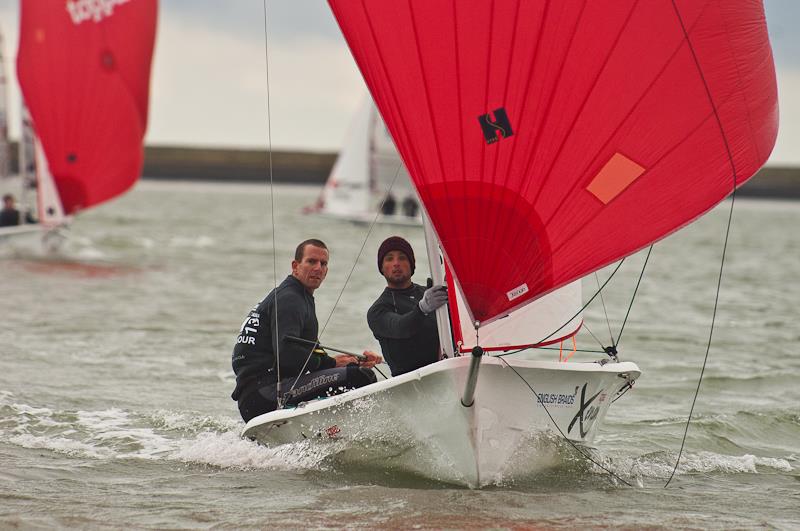 Nick Craig and Alan Roberts, representing the Merlin Rocket class, win the 2013 Endeavour Trophy photo copyright Graeme Sweeney / www.marineimages.co.uk taken at Royal Ocean Racing Club, Cowes and featuring the Topaz Xenon class