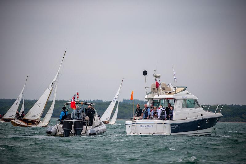 HRH The Princess Royal watches XOD Boats starting the RLymYC PotterShip Race on the Solent at the Centenary Regatta Day photo copyright Sportography taken at Royal Lymington Yacht Club and featuring the XOD class