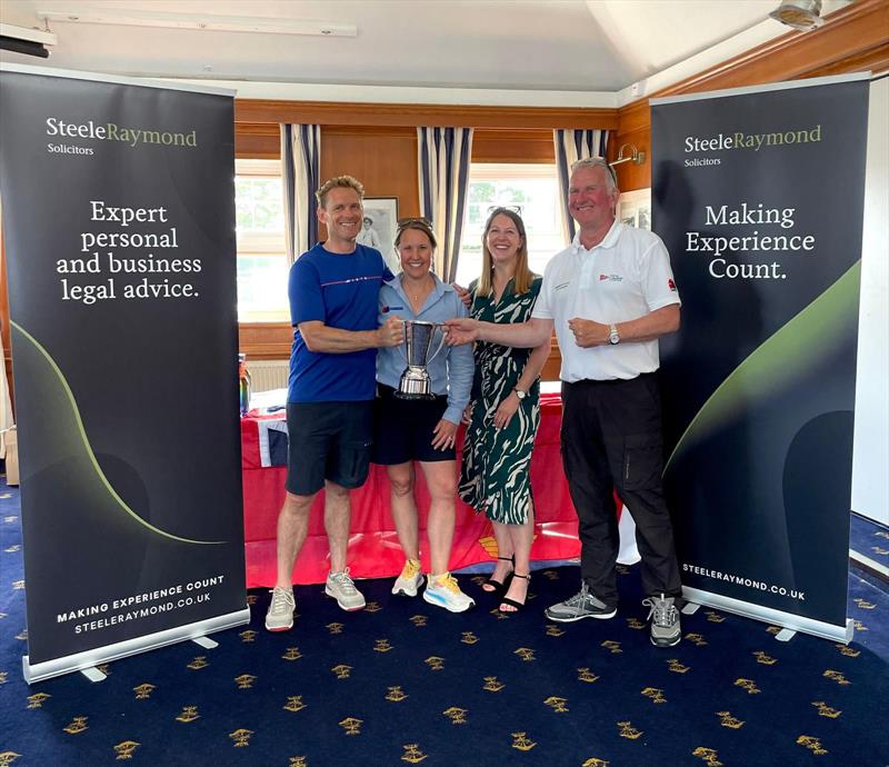 Steele Raymond XOD Week Winners - Annex being presented their Trophy by Nicki Beswarick (Steele Raymond, Marketing Manager) and Captain of XODs Jeremy Baker - photo © RLymYC