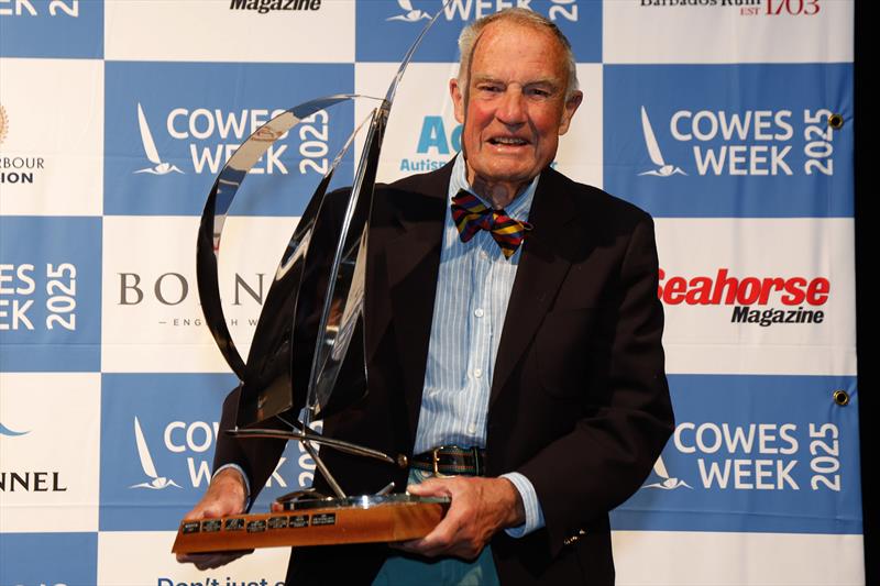 Jim Page of Astralita accepting Overall Winner - Cowes Week 2025 photo copyright Paul Wyeth / www.pwpictures.com taken at Cowes Combined Clubs and featuring the XOD class