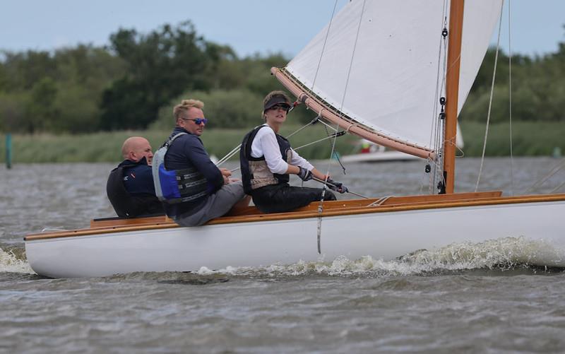 Winners of the YBOD fleet Chris Bunn, Nikki Tansley and Kevin during the Norfolk Punt Club's Keelboat Open photo copyright Robin Myerscough taken at Norfolk Punt Club and featuring the Yare & Bure One Design class