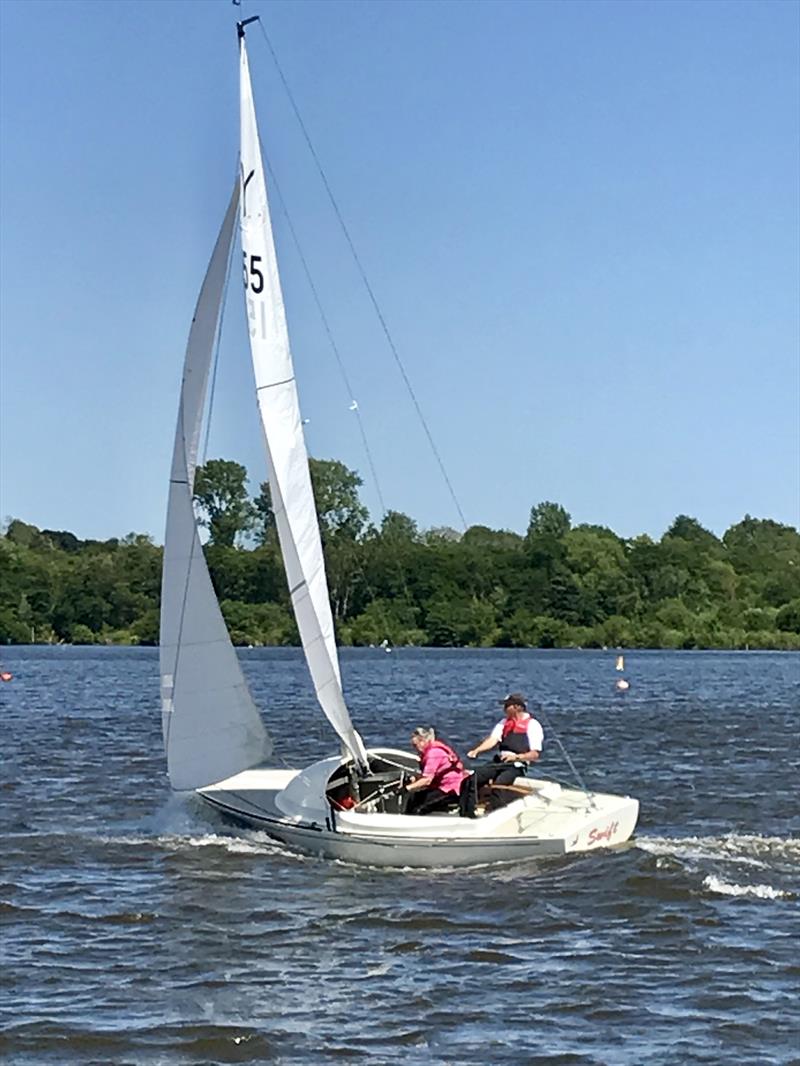 Swift rides a gust on Wroxham Broad during the Yeoman Open at Norfolk Broads YC photo copyright Susan Everett taken at Norfolk Broads Yacht Club and featuring the Yeoman/Kinsman class