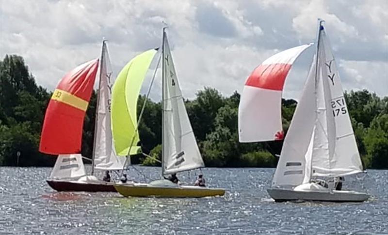 Leading three spinnakers during the Yeoman Broadland Nationals 2022 photo copyright Peter Hill taken at Norfolk Broads Yacht Club and featuring the Yeoman/Kinsman class