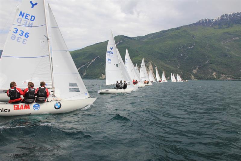 Yngling Springtime European Championships on Lake Garda photo copyright Elena Giolai taken at Fraglia Vela Riva and featuring the Yngling class