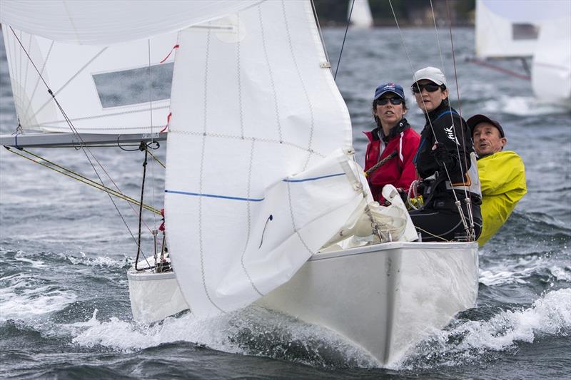 Ruth McCance and her Evie crew at the Sydney Harbour Regatta photo copyright Andrea Francolini / MHYC taken at Middle Harbour Yacht Club and featuring the Yngling class