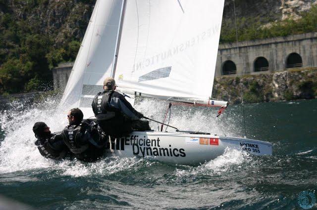 Yngling Europeans on Lake Garda day 1 photo copyright Elena Giolai / Fraglia Vela Riva taken at  and featuring the Yngling class