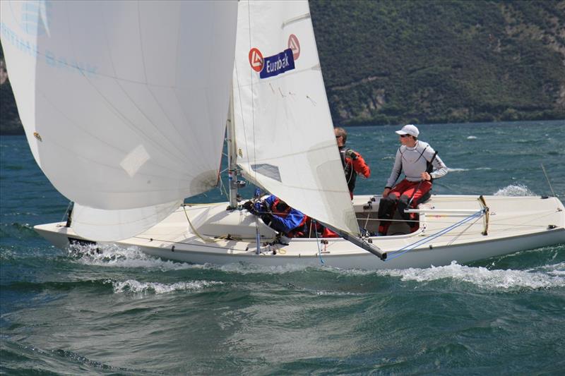 European Springtime Yngling Championship day 2 photo copyright Elena Giolai taken at Fraglia Vela Riva and featuring the Yngling class