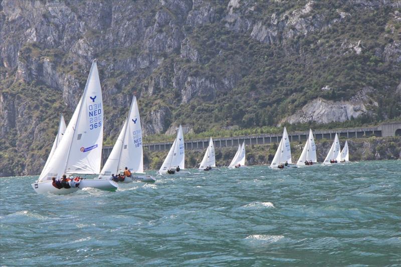 European Springtime Yngling Championship day 2 photo copyright Elena Giolai taken at Fraglia Vela Riva and featuring the Yngling class