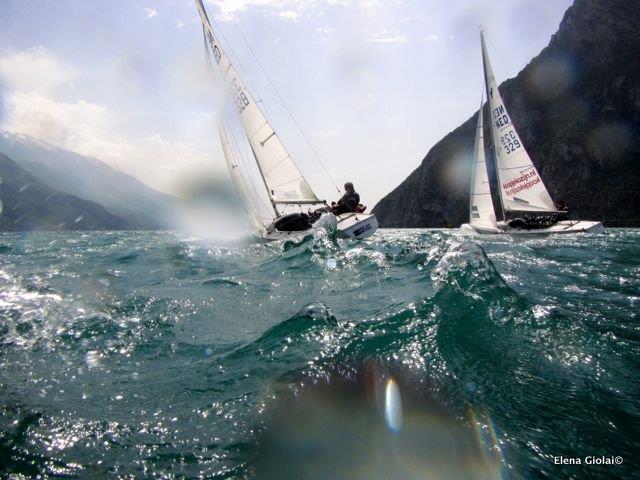 European Springtime Yngling Championship day 4 photo copyright Elena Giolai taken at Fraglia Vela Riva and featuring the Yngling class