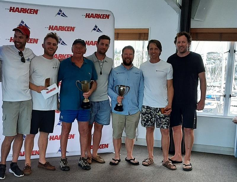  Sam Barnett, Taylor Balogh, Jonny Bell, Matt Kempkers, Thomas Old, Harry Thurston - 2023 Harken Young 88 National Championships photo copyright Young 88 Assoc taken at Royal New Zealand Yacht Squadron and featuring the Young 88 class