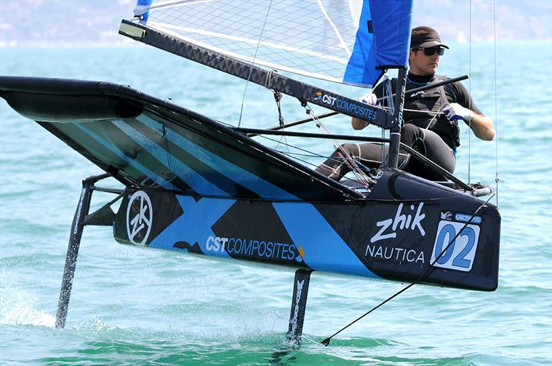 Jo Turner ahead of the Moth Worlds 2017 photo copyright Renzo Domini taken at Fraglia Vela Malcesine and featuring the  class