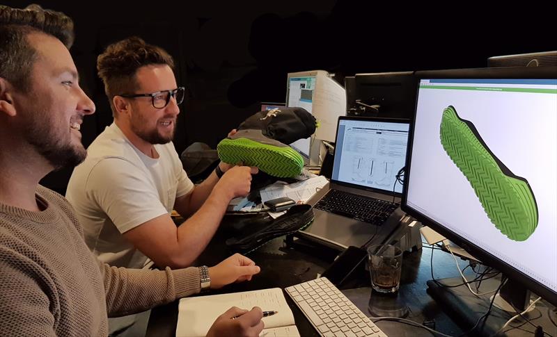 Bart and Drue design the Zhik Volvo Ocean Race footwear photo copyright Zhik taken at  and featuring the  class